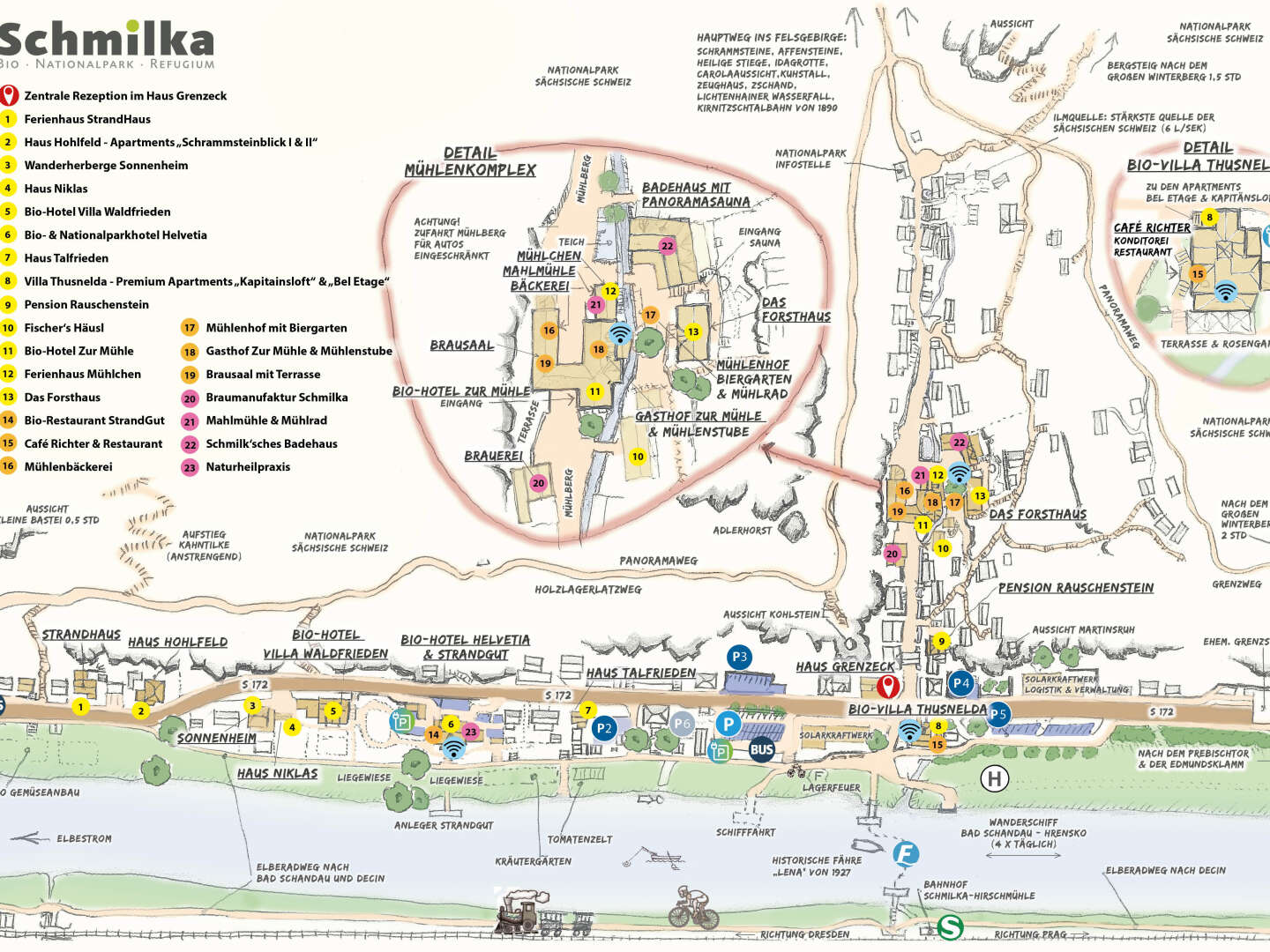 8 Tage in Schmilka direkt an der Elbe in der Sächsischen Schweiz   