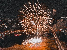 Silvester in Düsseldorf am Rhein 