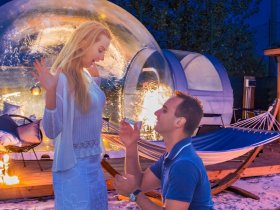 Heiratsantrag im Bubble Tent mit Private Wellness